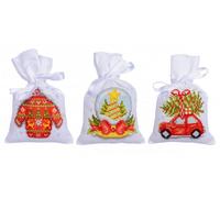 Vervaco Counted Cross Stitch Kit Gift Bags Typical Christmas Set of 3