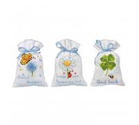 Vervaco Counted Cross Stitch Kit Gift Bags Wishes Set of 3