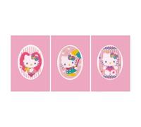 Vervaco Counted Cross Stitch Kit: Greeting Card: Hello Kitty Pastels: Set of 3, NA, 10.5 x 15cm