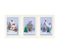 Vervaco Maisons d'hiver Carte de Voux Kit Pack of 3