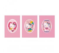 Vervaco Counted Cross Stitch Kit Greetings Cards Hello Kitty Pastels Set of 3