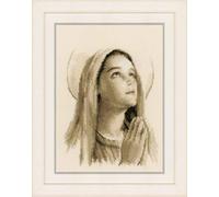 Vervaco Counted Cross Stitch Kit Hail Mary aida, Cotton Blend, Assorted, 32 x 6.6 x 37 cm