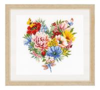 Vervaco counted cross stitch kit Heart of flowers, DIY