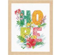 VERVACO Counted Cross Stitch Kit - Complete Kit - Hope Embroidery - Home Decoration - DIY Gift - Approx. 20 x 25 cm