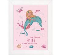 Vervaco Counted Cross Stitch Kit: Little Mermaid & Dolphin, NA, 26 x 33cm