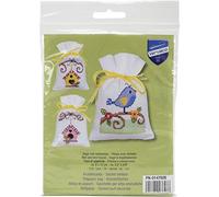 Vervaco Counted Cross Stitch Kit: Pot-Pourri Bag Bird Houses (Set of 3), Multi-Colour