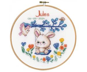 Vervaco Counted Cross Stitch Kit Rabbit On Swing