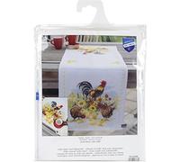 Vervaco Counted Cross Stitch Kit: Runner: Chickens in Flowers