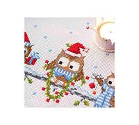 Vervaco Counted Cross Stitch Kit: Runner: Christmas Owls, 100% Cotton, Multi-Colour, 32 x 2 x 93 cm