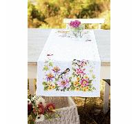 Vervaco Counted Cross Stitch Kit - Runner: Spring Mood - 100% Cotton, Multi-Colour, 80 x 2 x 20 cm