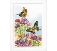 Vervaco Counted Cross Stitch Kit Swallowtails Aida, Assorted