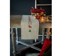 Vervaco Counted Cross Stitch Kit Table Runner Checkered Christmas Trees