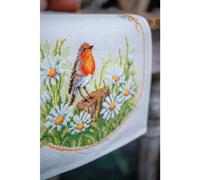 Vervaco Daisy and Robin Counted Cross Stitch Table Runner Set, Multi-Colour