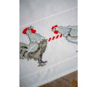 Vervaco counted cross stitch kit tablechloth "Hühner", 80x80cm, DIY