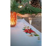 Vervaco Counted Cross Stitch Kit: Tablecloth: Christmas Flowers