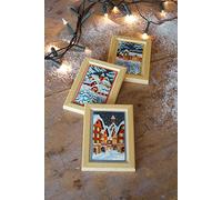 Vervaco Counted Cross Stitch Kit: Winter Night: Set of 3, COTTON, NA, 8 x 12cm