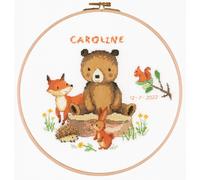 Vervaco Counted Cross Stitch Kit with Hoop: Forest Animals