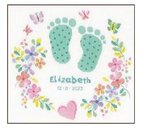 Vervaco Counted Point Kit Baby Feet White Approx. 27 x 25 cm