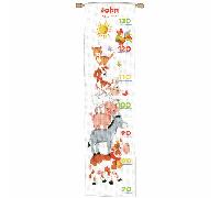 Vervaco Counted X Stitch Kit: Height Chart: Farm Animals