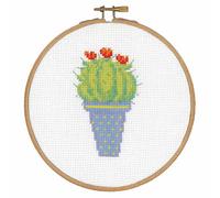 Vervaco Cross Stitch Cotton Embroidery Frame Cactus II Counted Counted Cross Stitch Kit - Multicoloured, 14.5 x 14.5 x 0.3 cm