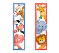 Vervaco Cross Stitch Counted Bookmarks DIY (Pack of 2) Animals Complete Kit Creative Leisure Adult Gift Reading Embroidery Beginner Approx. 6 x 20 cm Cross Stitch