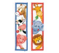 Vervaco Cross Stitch Counted Bookmarks DIY (Pack of 2) Animals Complete Kit Creative Leisure Adult Gift Reading Embroidery Beginner Approx. 6 x 20 cm Cross Stitch