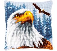 Vervaco Cross Stitch Cushion Complete Set Eagle Decoration Manual Embroidery Kit Adult Creative Art Gift DIY Cross Stitch Embroidery ca. 40 x 40 cm, Cotton, Multicoloured