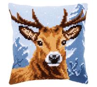 Vervaco Cross Stitch Cushion Deer, Cotton Blend, Assorted, 18.3 x 0.5 x 9.5 cm