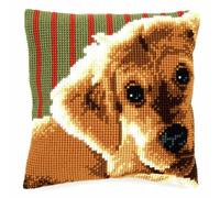 Vervaco Cross Stitch Cushion Dog, Cotton Blend, Assorted, 32.6 x 5 x 32 cm