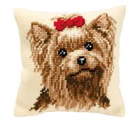 Vervaco Yorkshire Terrier Cross Stitch Cushion, Multi-Colour