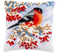 Vervaco Cross Stitch Cushion Kit Bullfinch in Winter