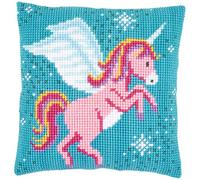 Vervaco Cross Stitch Cushion Kit Unicorn, Cotton, Multi-Color, 40 x 40 x 0,3 cm