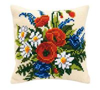 Vervaco Cross Stitch Cushion – Mixed Flowers – Set of 1