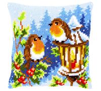 Vervaco Cross Stitch Cushion – Robins at the Lantern