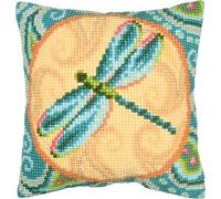 VERVACO Cross Stitch Embroidery Kits Cushion Embroidery Set Beginners Pre-Printed Drabelle DIY Set Creative Set for Adults Decorative Cushion Approx. 40 x 40 cm Craft Set Craftsman Home Decoration