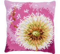 Vervaco Cross Stitch Embroidery Kits Cushion Embroidery Set Beginners Pre-Printed Lint Flower DIY Set Creative Set for Adults Decorative Cushion Approx. 40 x 40 cm Craft Set Craftsman Home Decoration
