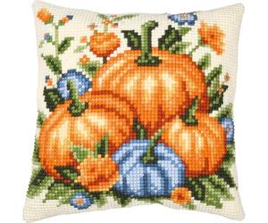 VERVACO Cross Stitch Embroidery Kits Cushion Embroidery Set Beginners Pre-Printed Pumpkins DIY Set Creative Set for Adults Decorative Cushion 40 x 40 cm Craft Set Craftsman Home Decoration