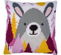 VERVACO Cross Stitch Embroidery Kits Cushion Embroidery Set Beginners Pre-Printed Rabbit DIY Set Creative Set for Adults Decorative Cushion Approx. 40 x 40 cm Craft Set Craftsman Home Decoration