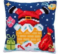 VERVACO Cross Stitch Embroidery Kits Cushion Embroidery Set Beginners Pre-Printed Santa Claus DIY Set Creative Set for Adults Decorative Cushion 40 x 40 cm Craft Set Craftsman Home Decoration