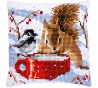 Vervaco Cross Stitch Cushion, Polyacrylic Yarn, 100% Cotton Canvas, Multicoloured, 40x40 cm