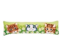 Vervaco Cross Stitch Draft Stopper kit Katzen Unter Gänseblümchen, 80x20cm, DIY
