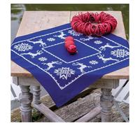 VERVACO Cross Stitch Embroidery Kits Tablecloth Scandinavia Embroidery Blankets Pre-Drawn Crafts Adult Creative Set Pre-Printed Blanket Embroidery Approx. 72 x 72 cm Embroidery Set DIY Embroidery Set