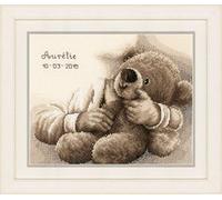 Vervaco Counted Cross Stitch Kit Teddy Bear, Cotton, Multicoloured, 25 x 20 x 0,3 cm
