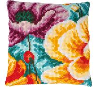 Vervaco Cross Stitch Kit 40cm Cushion Cover - Poppies 4