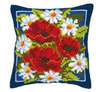 Vervaco Cross Stitch Kit 40cm Cushion Cover - Poppies I