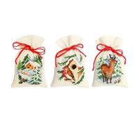 VERVACO Cross Stitch Kit Counted Christmas Set of 3 Bags for Embroidery Cross Stitch Approx. 8 x 12 cm DIY Creative Adults Embroidery Home Decorations Accessories for Crafts