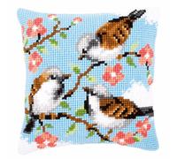 Vervaco Cross Stitch Kit: Cushion: Birds Between Flowers, NA, 40 x 40cm