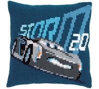 Vervaco Cross Stitch Kit: Cushion: Cars-Jackson Storm, Cotton, Assorted, 9 x 1 x 6 cm