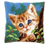 Vervaco Cross Stitch Kit: Cushion: Cat on a Tree, COTTON NA, 40 x 40cm