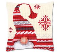 Vervaco Cross Stitch Kit: Cushion: Christmas Elf 1, COTTON, NA, 40 x 40cm